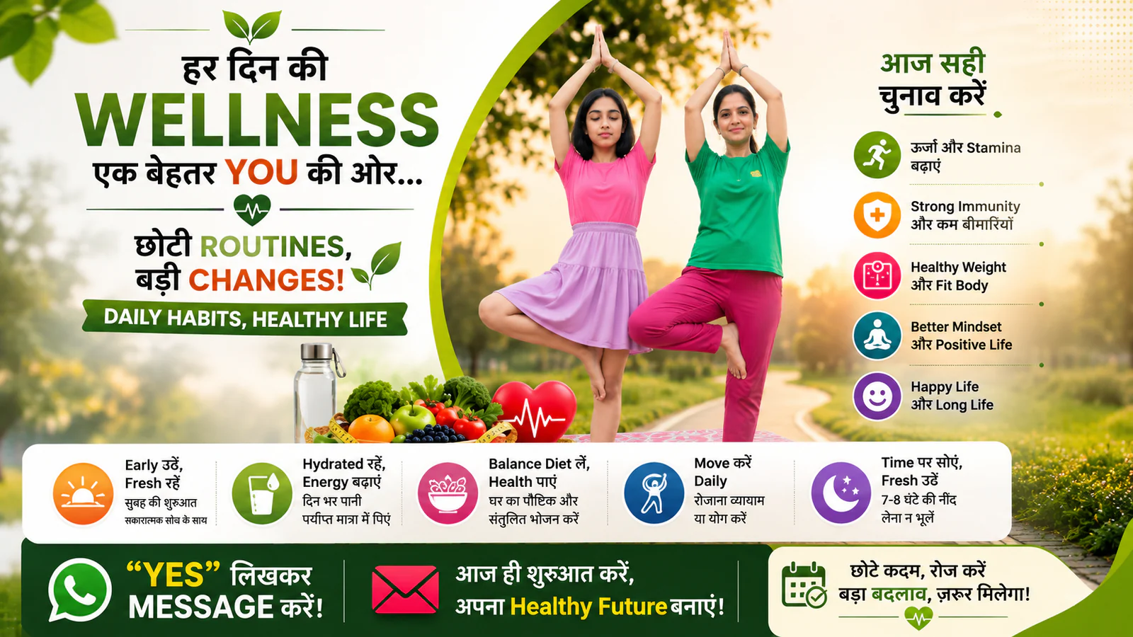Wellness और daily routines पर Sodha graphic